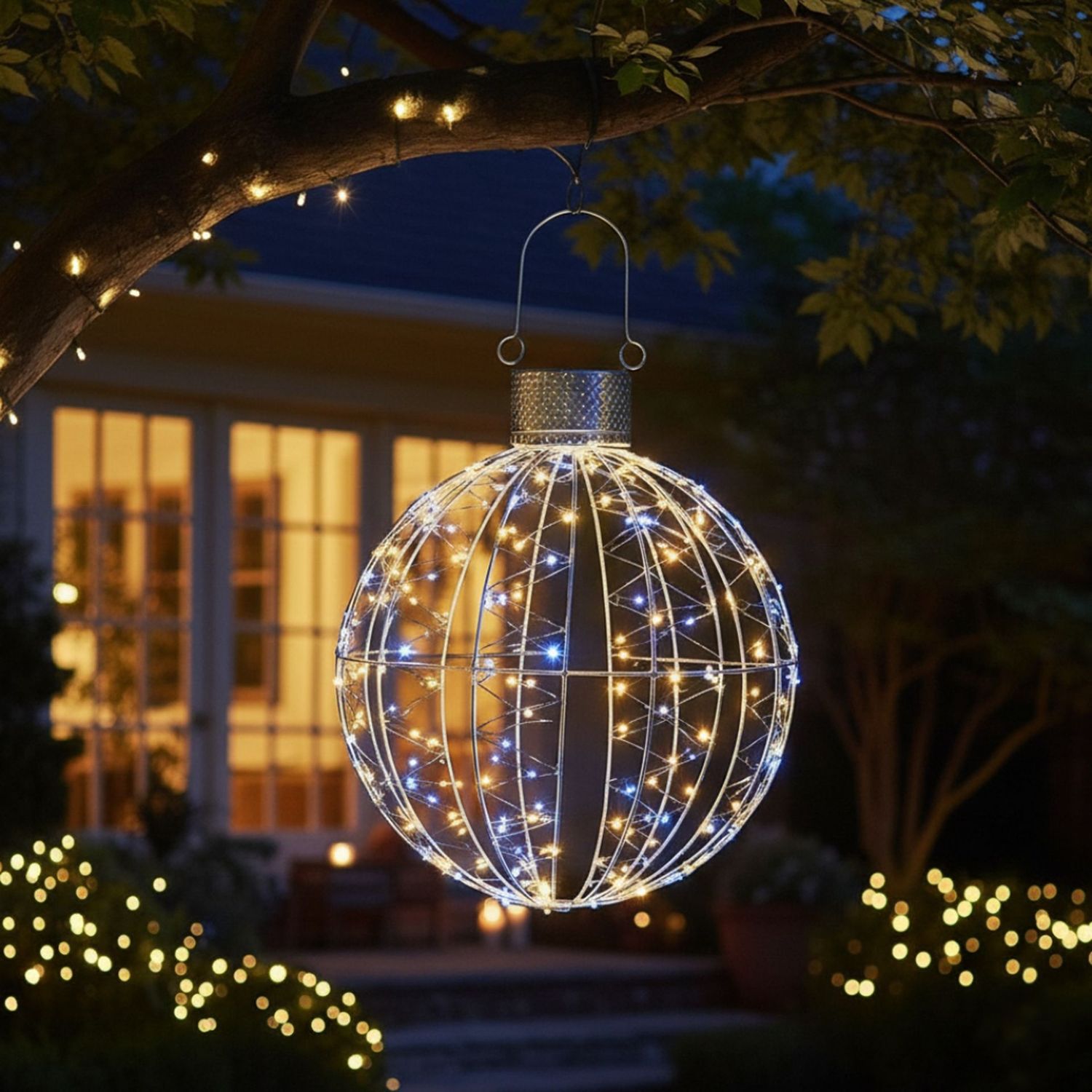 Micro LED Ball Light 5m Lead Outdoor Indoor Dual Tone White Warm White 40 50 60cm
