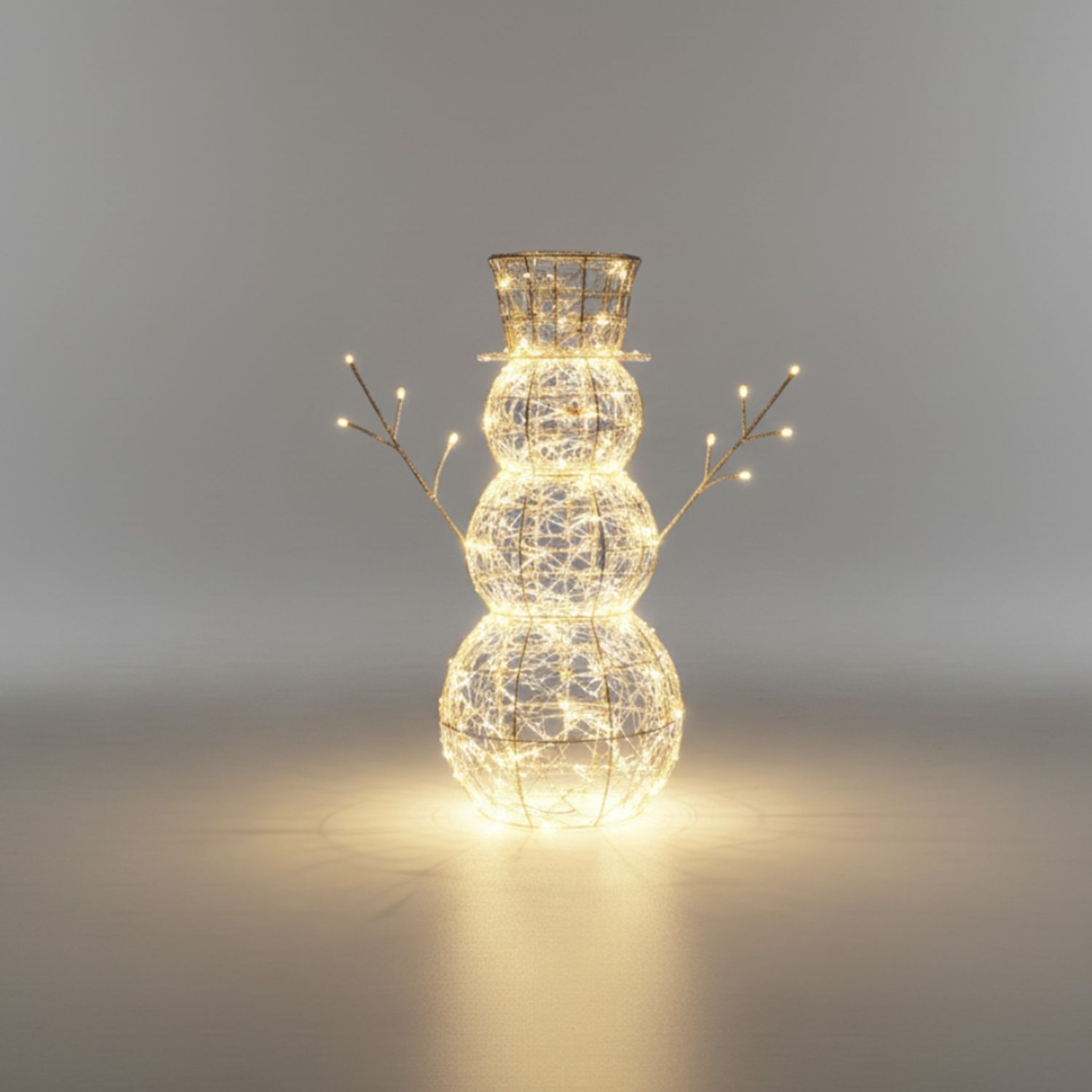 60cm Floor Standing Silver LED Snowman Outdoor Christmas Decoration with 330 Warm White Lights and 5m Cable 60cm Floor Standing Silver LED Snowman Outdoor Christmas Decoration with 330 Warm White Lights and 5m Cable