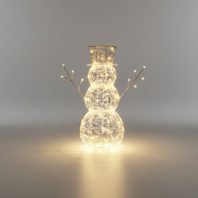 60cm Floor Standing Silver LED Snowman Outdoor Christmas Decoration with 330 Warm White Lights and 5m Cable 60cm Floor Standing Silver LED Snowman Outdoor Christmas Decoration with 330 Warm White Lights and 5m Cable