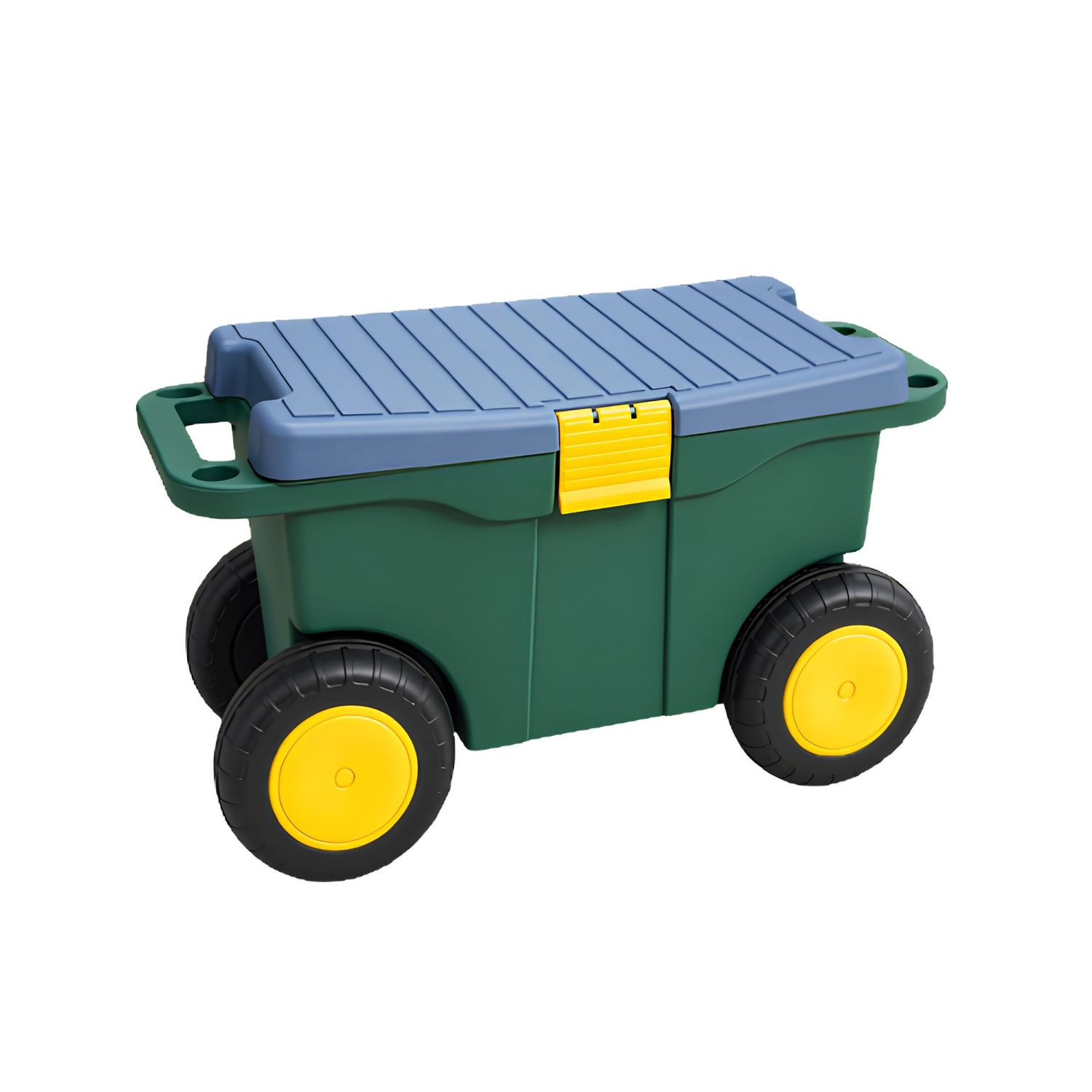 Wheeled Garden Tool Storage Trolley with Built In Seat Wheeled Garden Tool Storage Trolley with Built In Seat