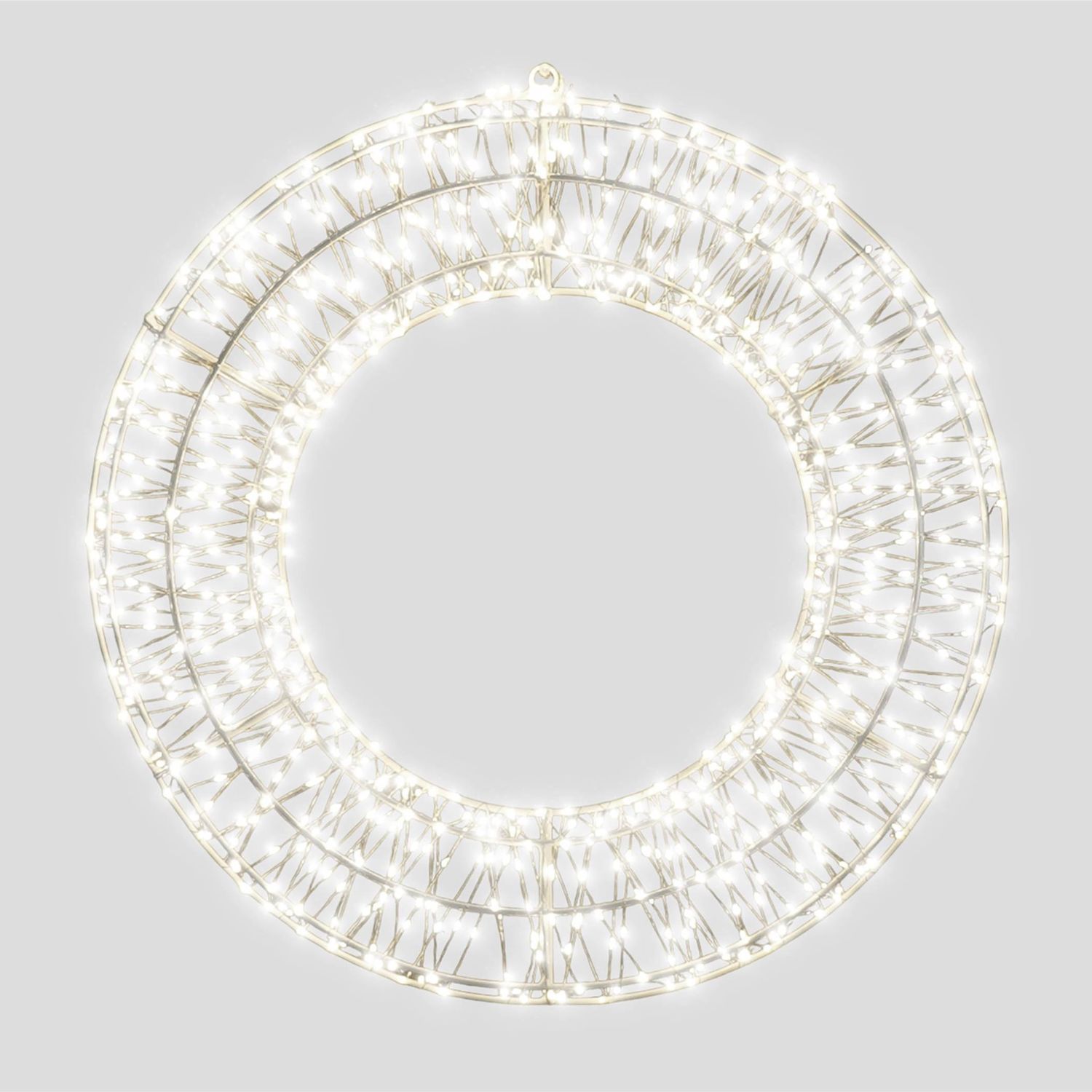 Christmas Pre Lit Micro LED Wreath with Timer, 70x9cm, Cool White, 1200 Micro LEDs, 5m Lead, Indoor/Outdoor Christmas Pre Lit Micro LED Wreath with Timer, 70x9cm, Cool White, 1200 Micro LEDs, 5m Lead, Indoor/Outdoor