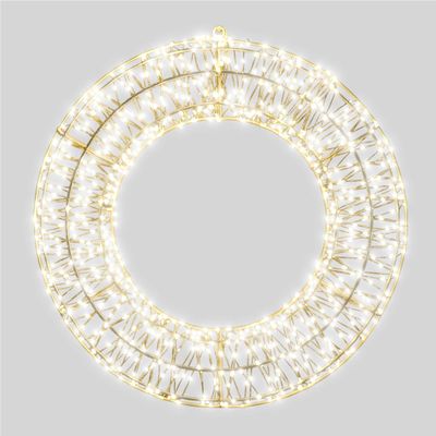 Christmas Pre Lit LED Wreath with Timer, 50x5cm, Warm White, 720 Micro LEDs, 5m Lead, Indoor/Outdoor Christmas Pre Lit LED Wreath with Timer, 50x5cm, Warm White, 720 Micro LEDs, 5m Lead, Indoor/Outdoor