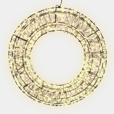 Christmas Pre Lit Wreath, 720 Warm White Micro LEDs with 10% Twinkling, 50cm, 5m Lead, Indoor/Outdoor Use, Timer & Hanging Point Christmas Pre Lit Wreath, 720 Warm White Micro LEDs with 10% Twinkling, 50cm, 5m Lead, Indoor/Outdoor Use, Timer & Hanging Point