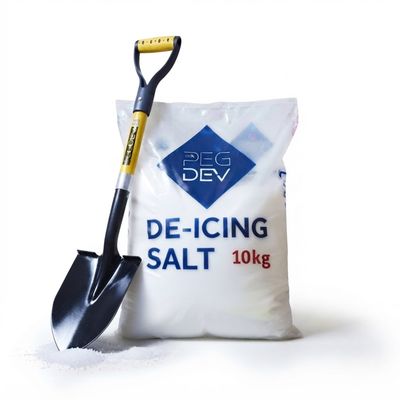 10kg Premium White De-Icing Salt with Winter Snow Shovel Round Mouth