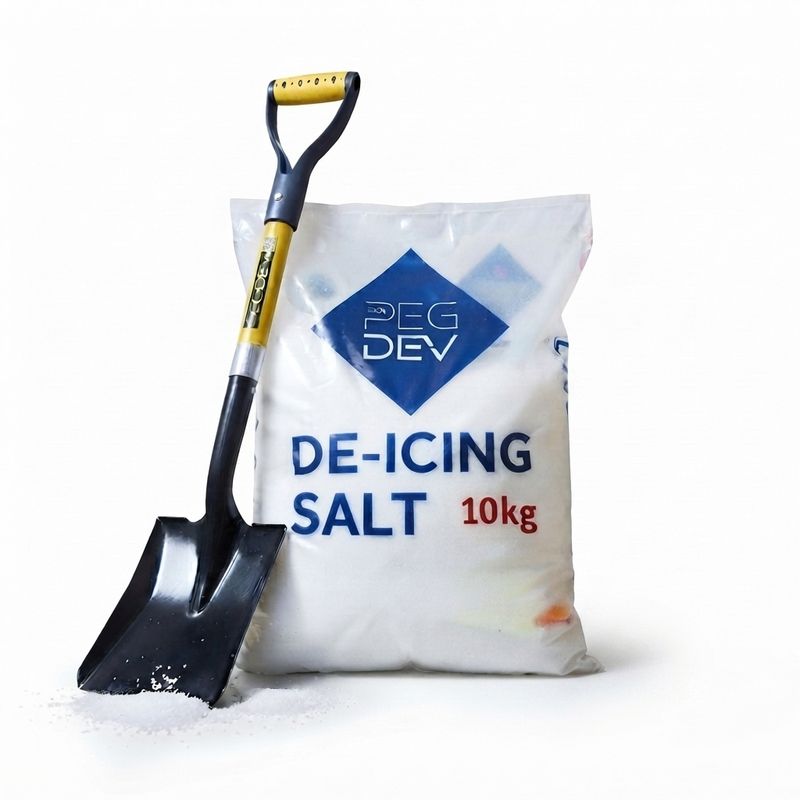 10kg Premium White De-Icing Salt with Winter Snow Shovel Square Mouth 10kg Premium White De-Icing Salt with Winter Snow Shovel Square Mouth