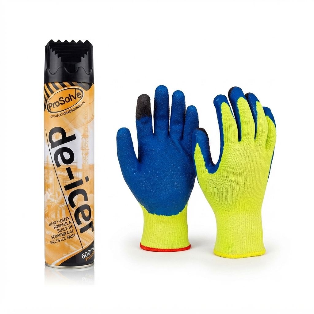 Fast Acting De-Icer Spray 600ml with Thermal Gloves Fast Acting De-Icer Spray 600ml with Thermal Gloves