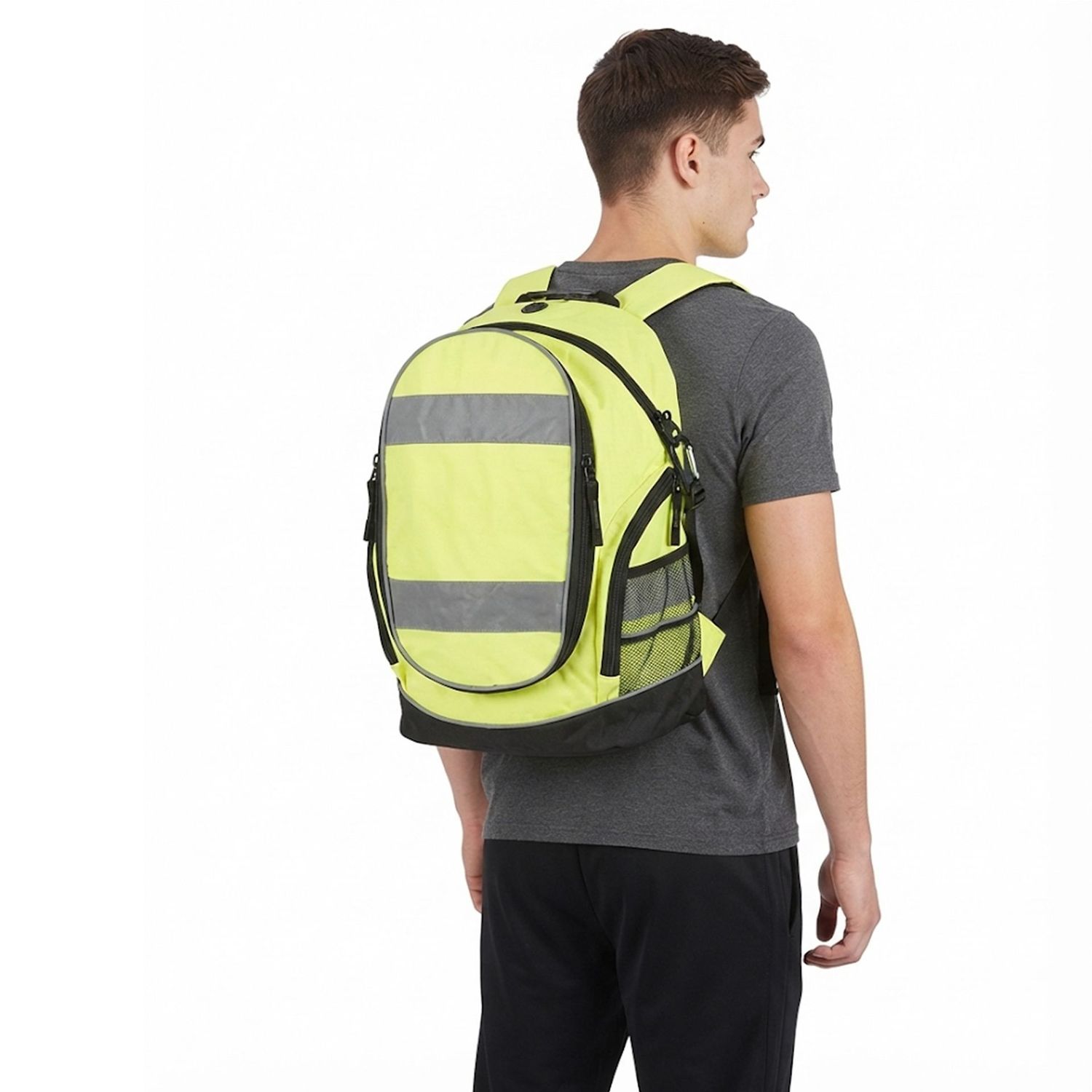 Hi Vis Yellow Workwear Backpack 23L Reflective Rucksack with Padded Straps Hi Vis Yellow Workwear Backpack 23L Reflective Rucksack with Padded Straps