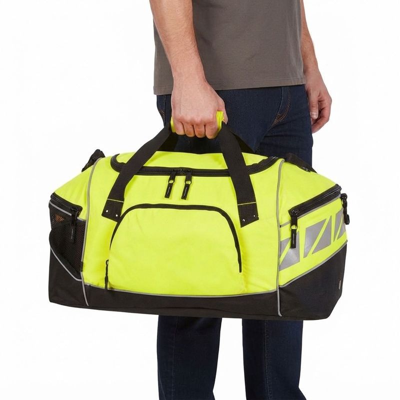 Hi Vis Yellow Workwear Holdall 46L Sports Overnight Bag with Shoulder Strap