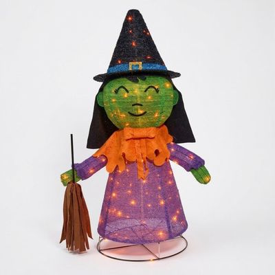 Pop Up Foldable Witch Outdoor Halloween Light with Timer Pop Up Foldable Witch Outdoor Halloween Light with Timer