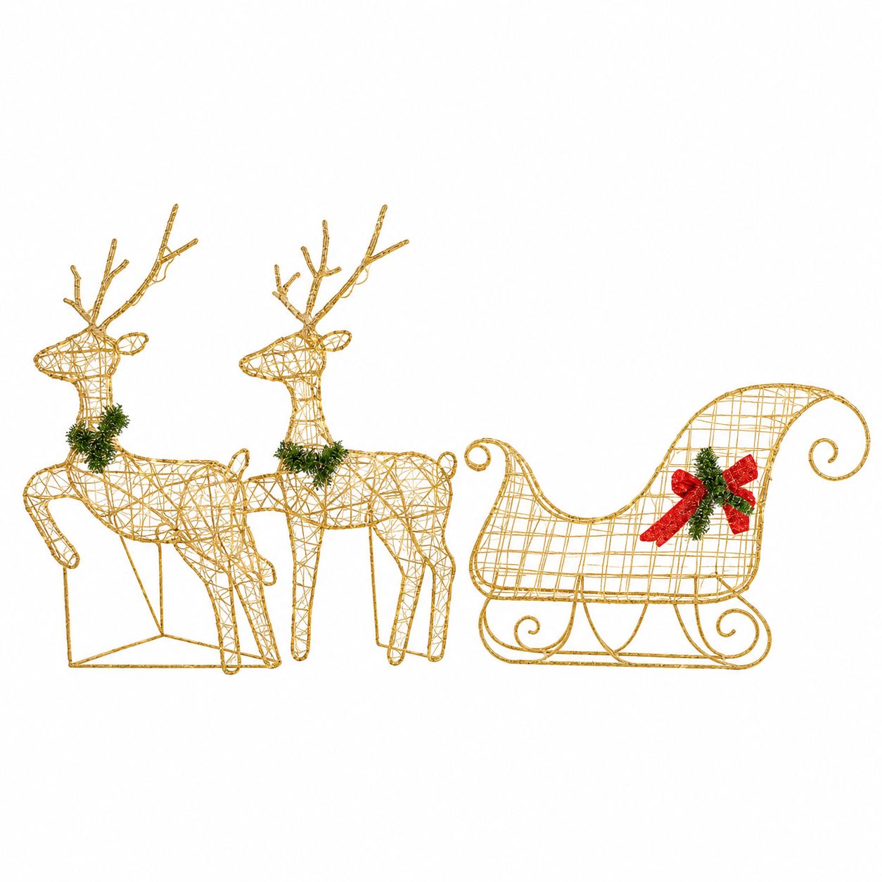 2D LED Reindeer & Sleigh Outdoor Christmas Decoration Set 2D LED Reindeer & Sleigh Outdoor Christmas Decoration Set