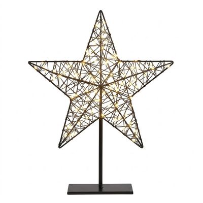 44cm Black Metal Christmas Star Light with Warm White LEDs 44cm Black Metal Christmas Star Light with Warm White LEDs