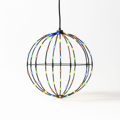 30cm RGB Colour Changing Foldable Christmas Ball Light Black Frame