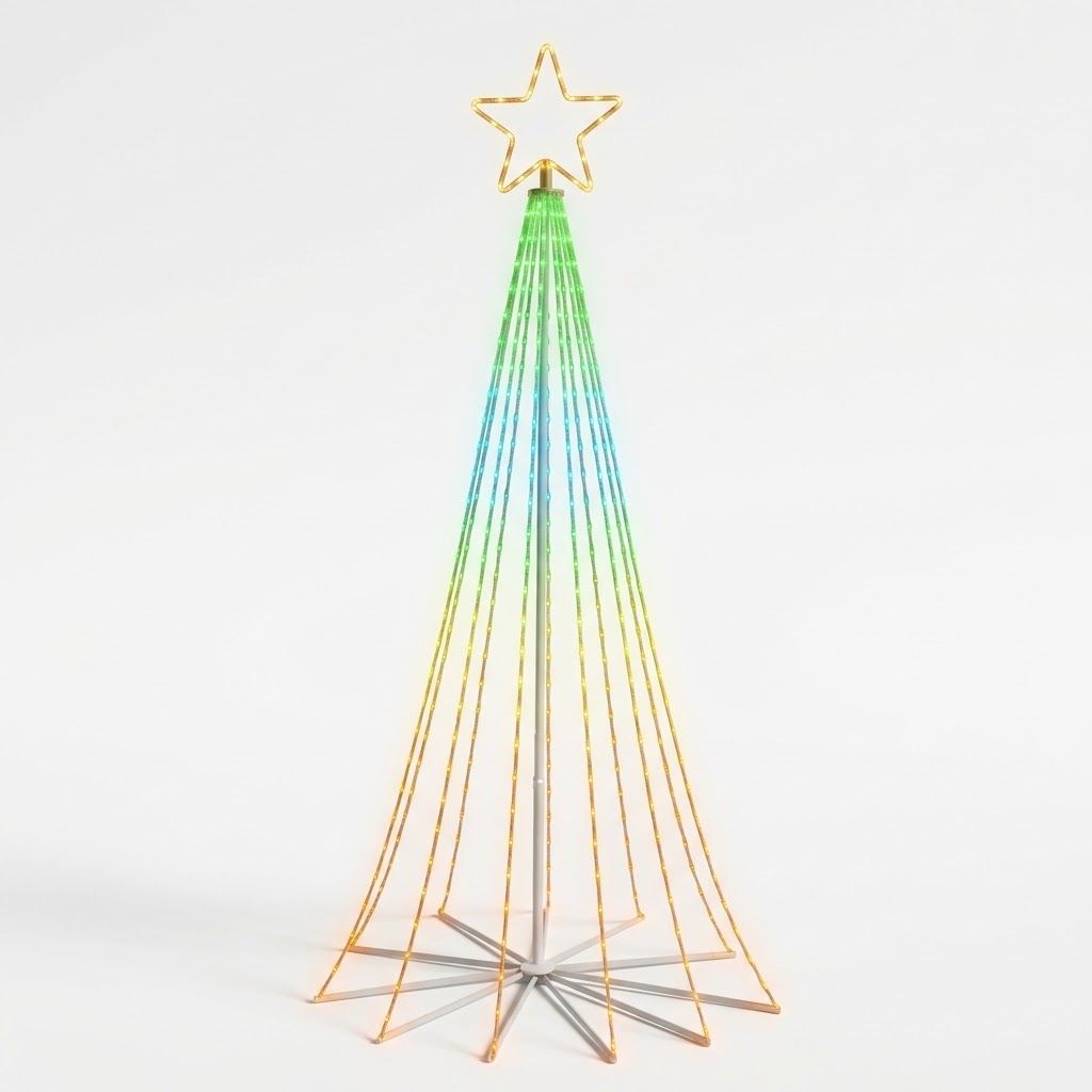 2.4m RGB LED Christmas Cone Tree Light 804 LEDs with App Control