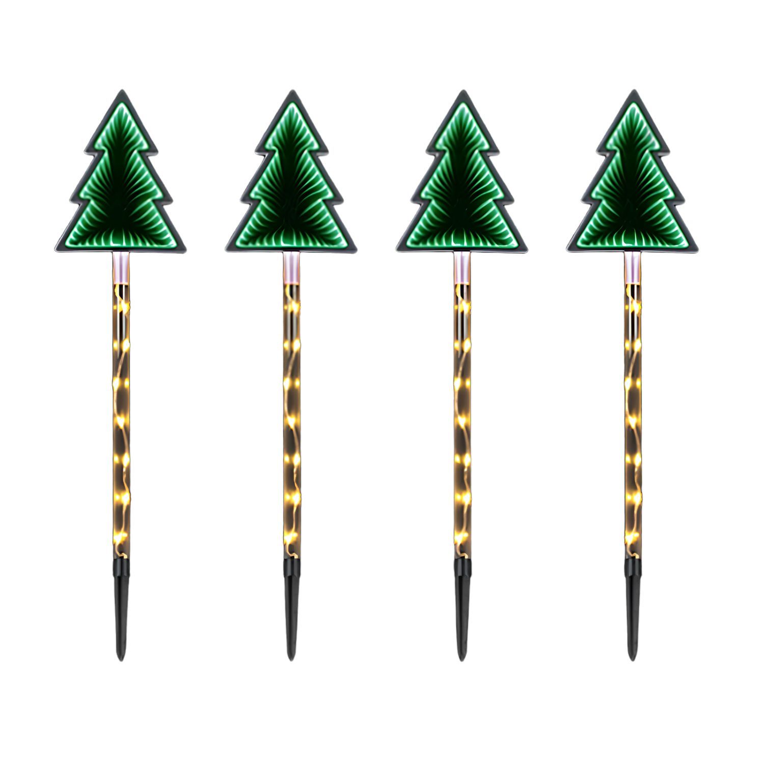 4 Pack 70cm LED Infinity Tree Stake Christmas Decorations 4 Pack 70cm LED Infinity Tree Stake Christmas Decorations
