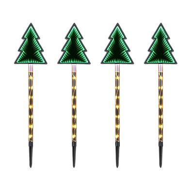 4 Pack 70cm LED Infinity Tree Stake Christmas Decorations 4 Pack 70cm LED Infinity Tree Stake Christmas Decorations