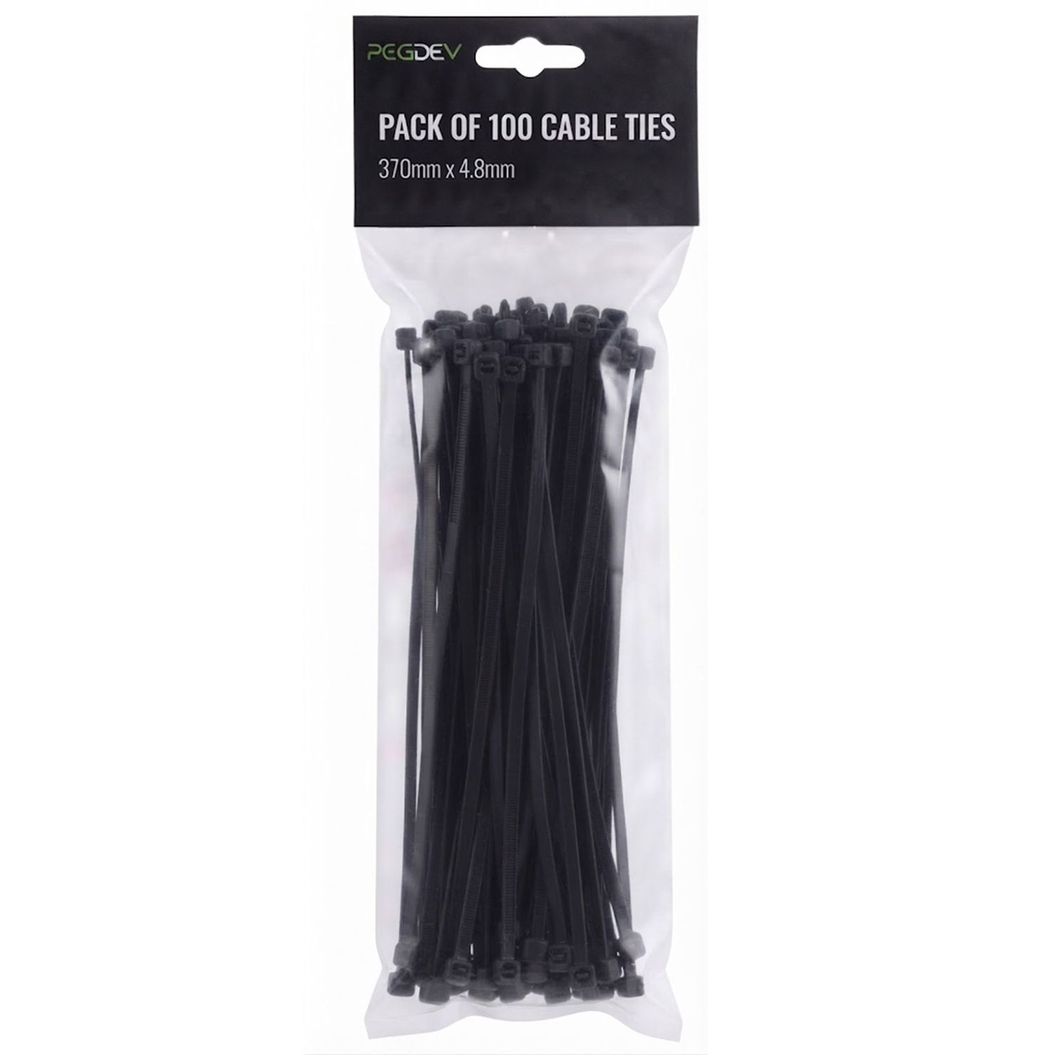 Black Cable Ties 370 x 4.8mm Zip Ties for Cable Management DIY Pack of 100 Black Cable Ties 370 x 4.8mm Zip Ties for Cable Management DIY Pack of 100