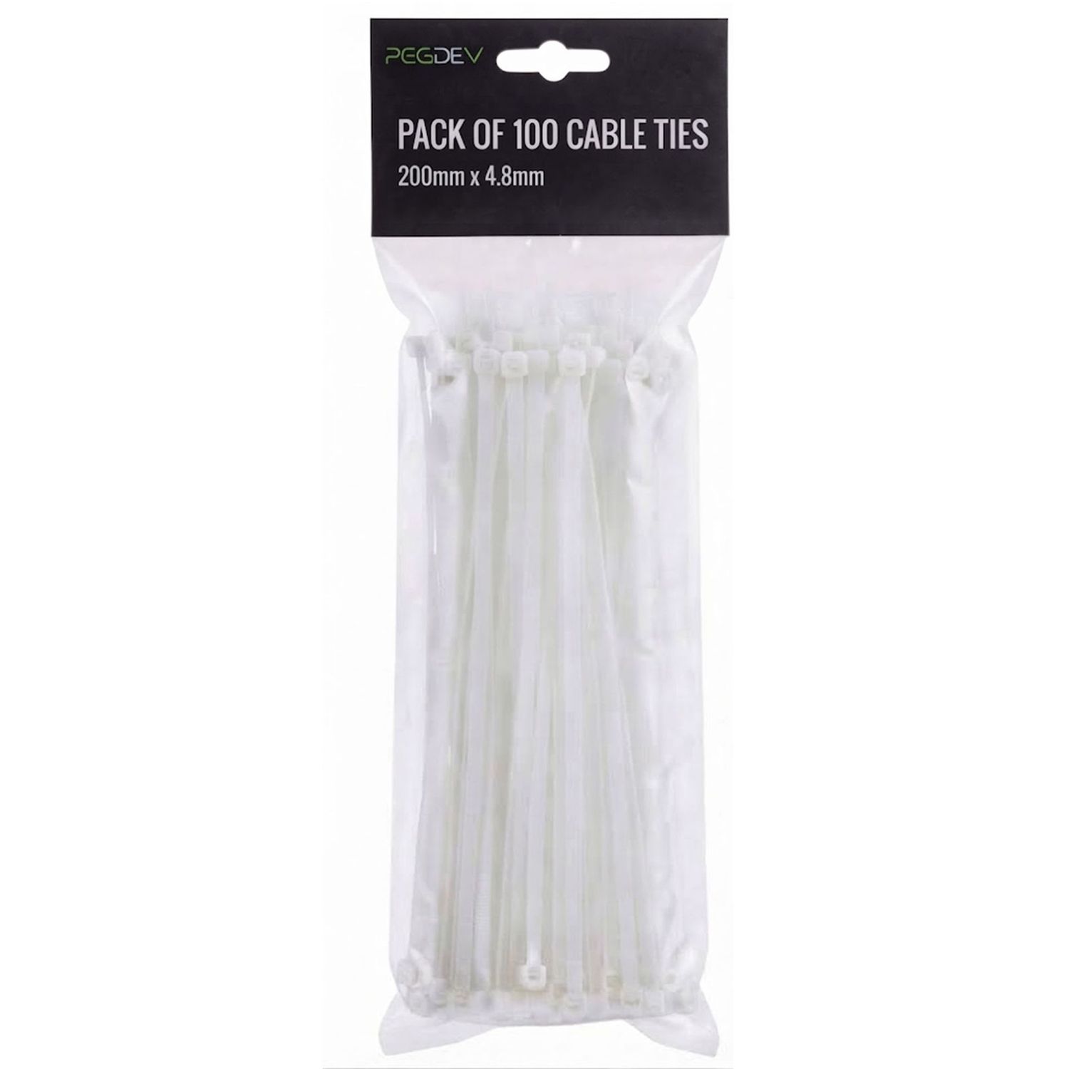 White Cable Ties 200 x 4.8mm Zip Ties for Cable Management DIY Pack of 100 White Cable Ties 200 x 4.8mm Zip Ties for Cable Management DIY Pack of 100