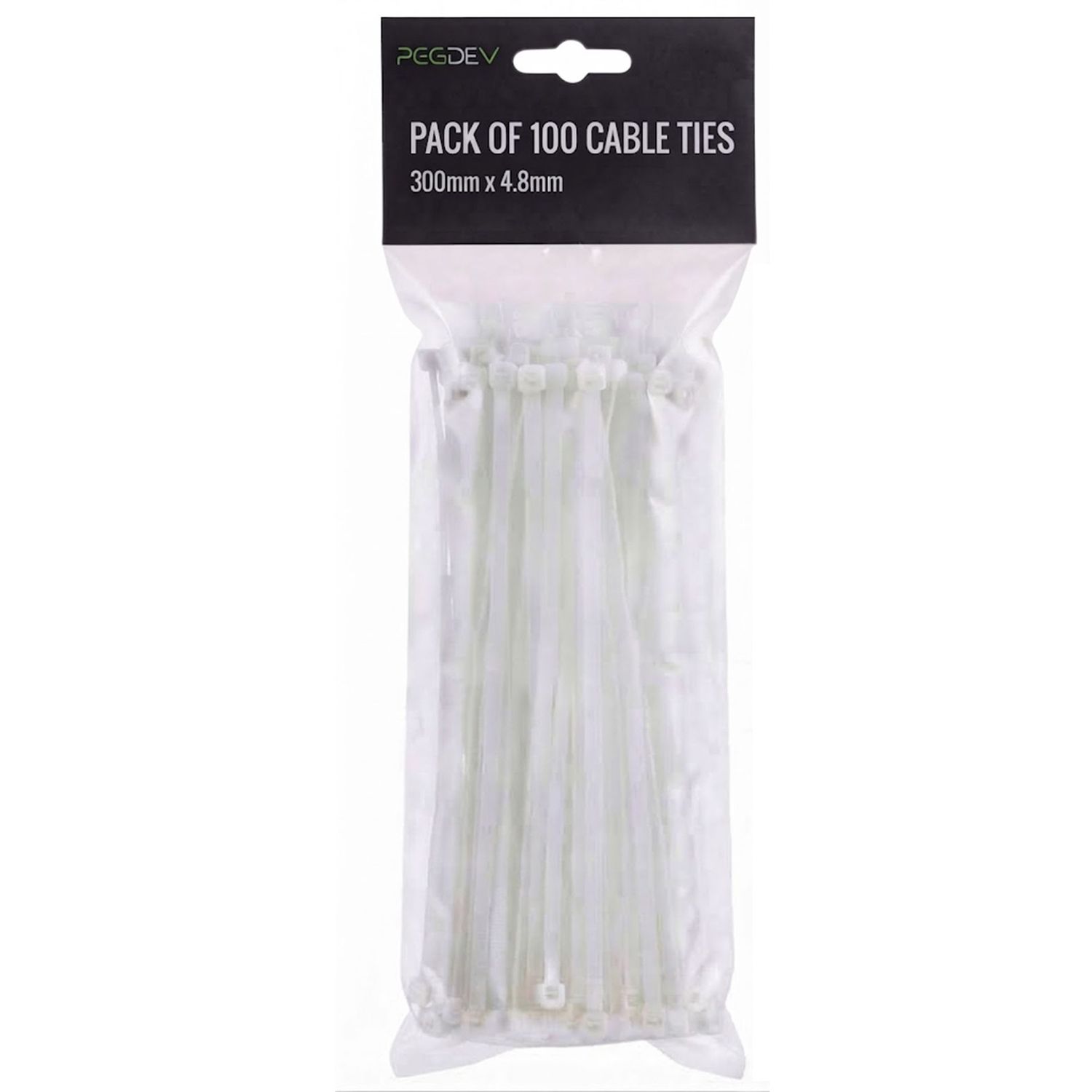 White Cable Ties 300 x 4.8mm Zip Ties for Cable Management DIY Pack of 100 White Cable Ties 300 x 4.8mm Zip Ties for Cable Management DIY Pack of 100