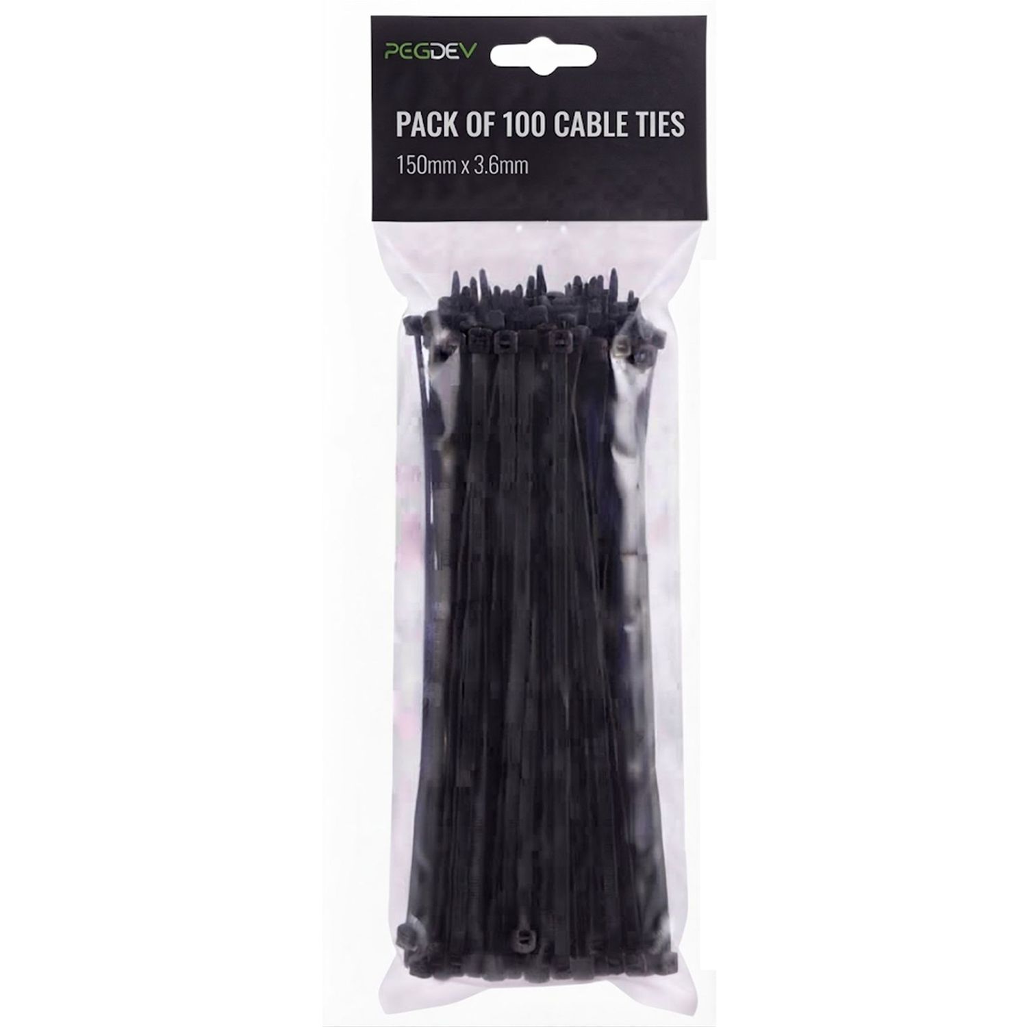 Black Cable Ties 150 x 3.6mm Zip Ties for Cable Management DIY Pack of 100 Black Cable Ties 150 x 3.6mm Zip Ties for Cable Management DIY Pack of 100