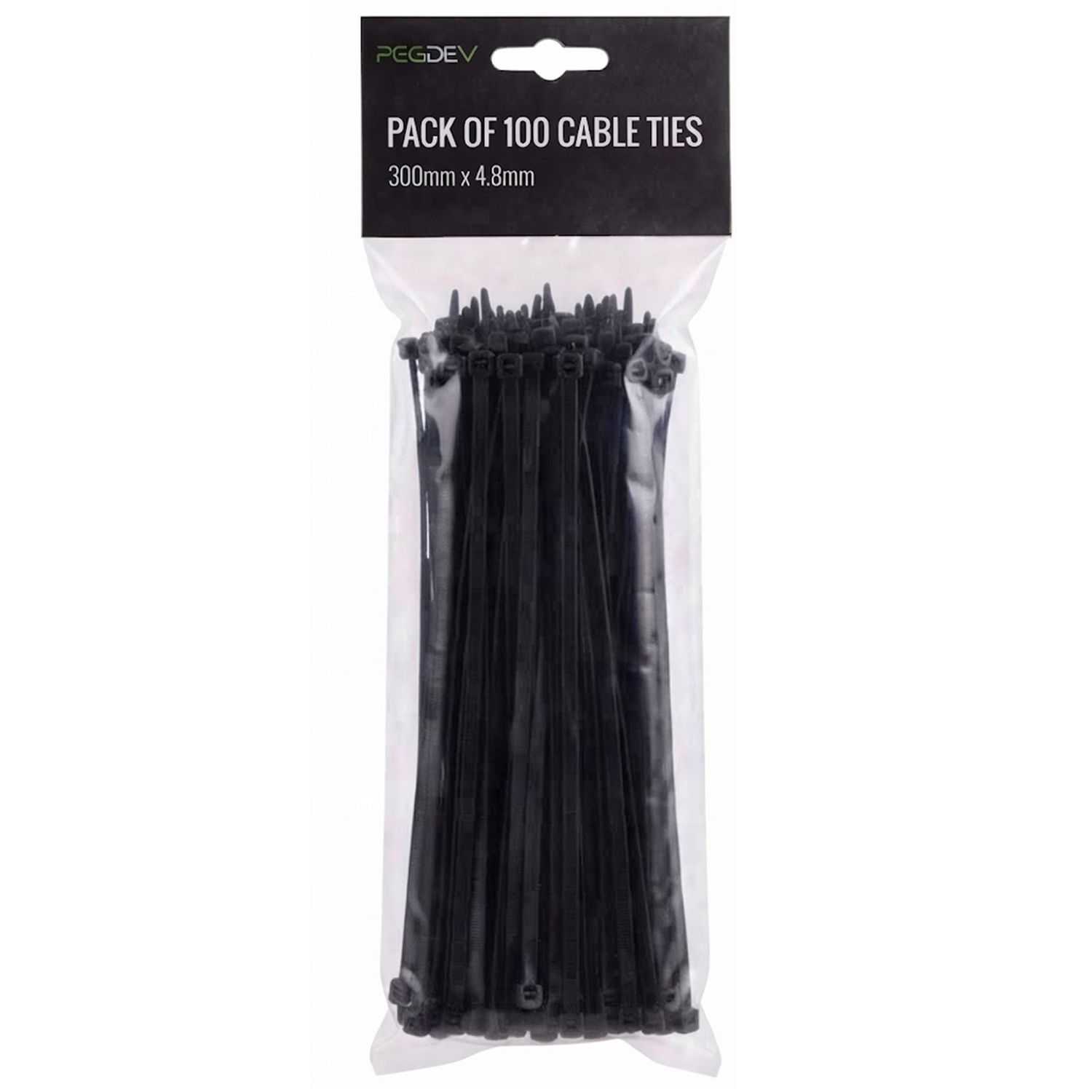 Black Cable Ties 300 x 4.8mm Zip Ties for Cable Management DIY Pack of 100 Black Cable Ties 300 x 4.8mm Zip Ties for Cable Management DIY Pack of 100