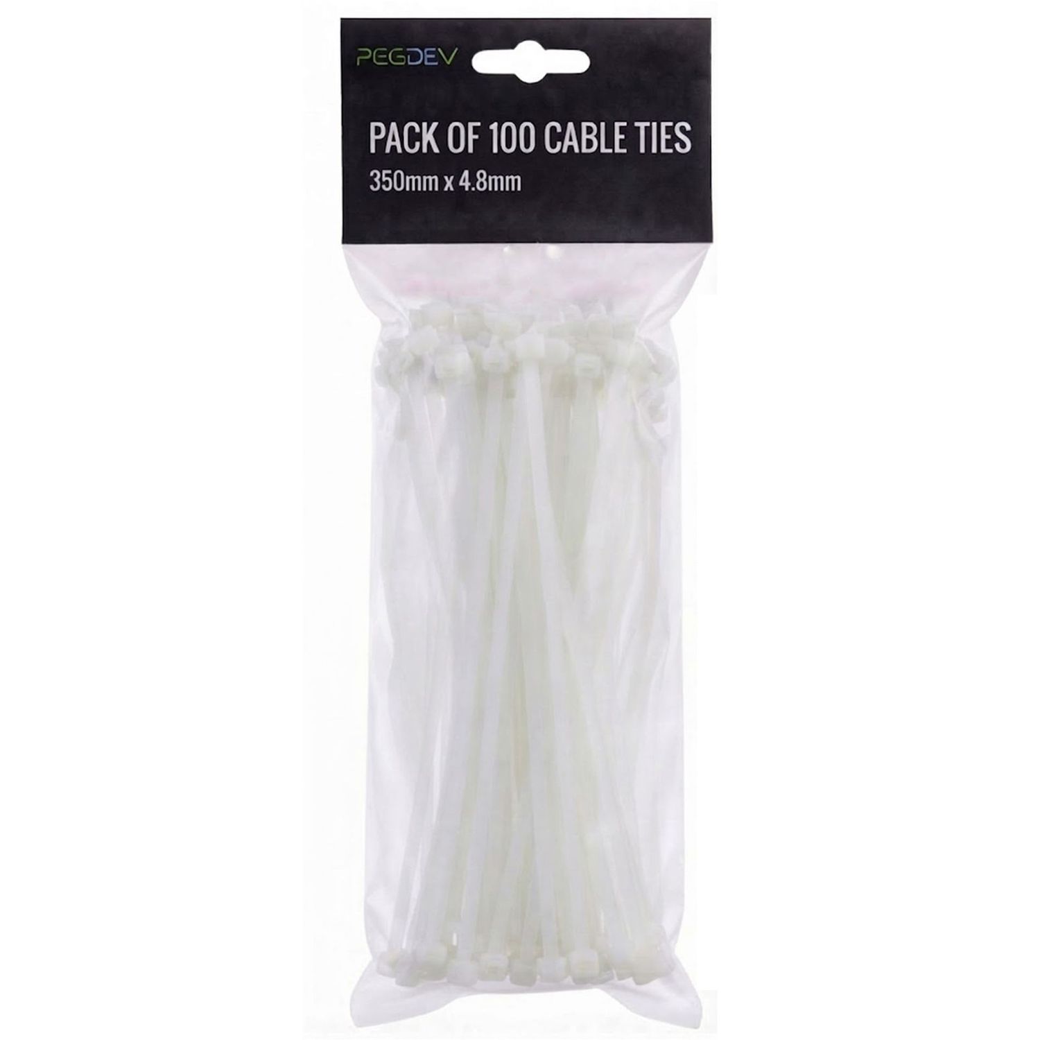White Cable Ties 350 x 4.8mm Zip Ties for Cable Management DIY Pack of 100 White Cable Ties 350 x 4.8mm Zip Ties for Cable Management DIY Pack of 100