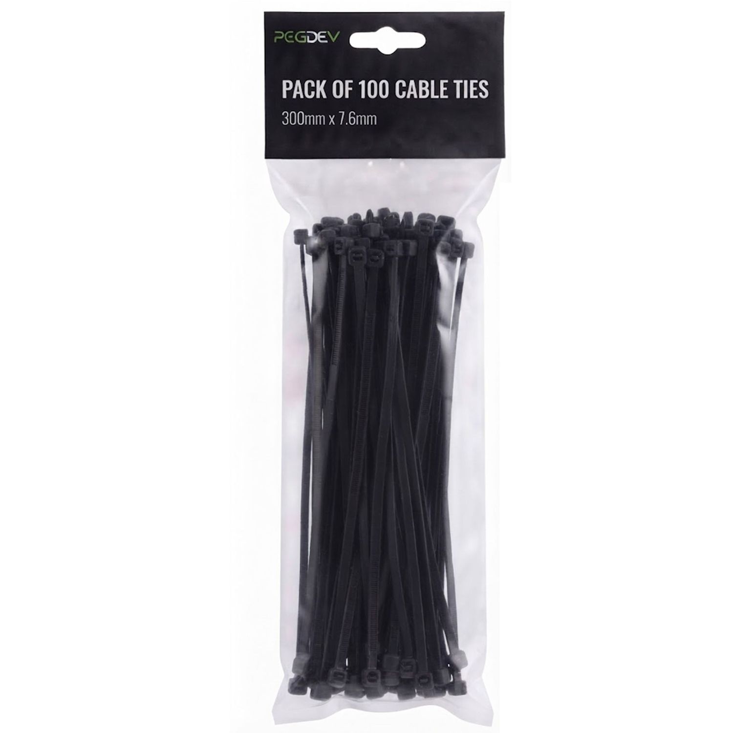 Black Heavy Duty Cable Ties 300 x 7.6mm Zip Ties for Cable Management Pack of 100 Black Heavy Duty Cable Ties 300 x 7.6mm Zip Ties for Cable Management Pack of 100