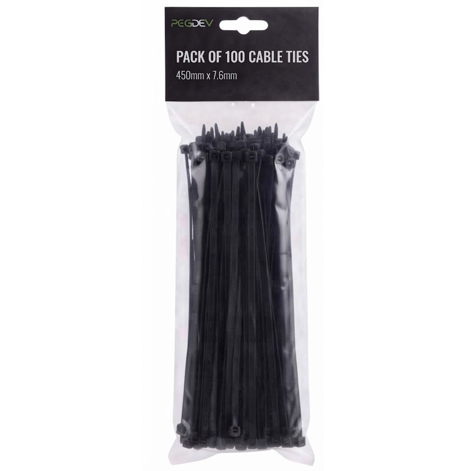 Black Heavy Duty Cable Ties 450 x 7.6mm Zip Ties for Cable Management Pack of 100 Black Heavy Duty Cable Ties 450 x 7.6mm Zip Ties for Cable Management Pack of 100