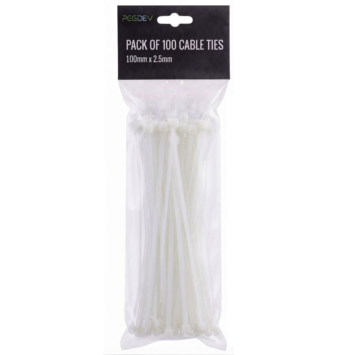 White Cable Ties 100 x 2.5mm Zip Ties for Cable Management DIY Pack of 100 White Cable Ties 100 x 2.5mm Zip Ties for Cable Management DIY Pack of 100
