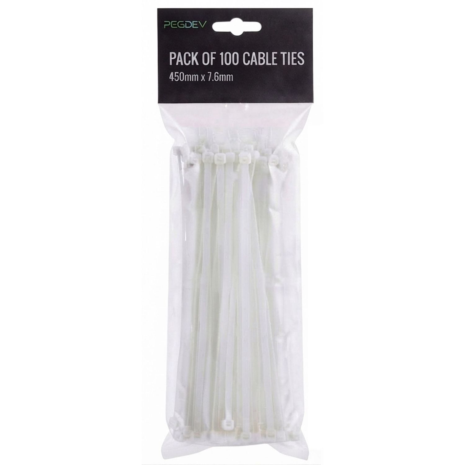 White Heavy Duty Cable Ties 450 x 7.6mm Zip Ties for Cable Management Pack of 100 White Heavy Duty Cable Ties 450 x 7.6mm Zip Ties for Cable Management Pack of 100