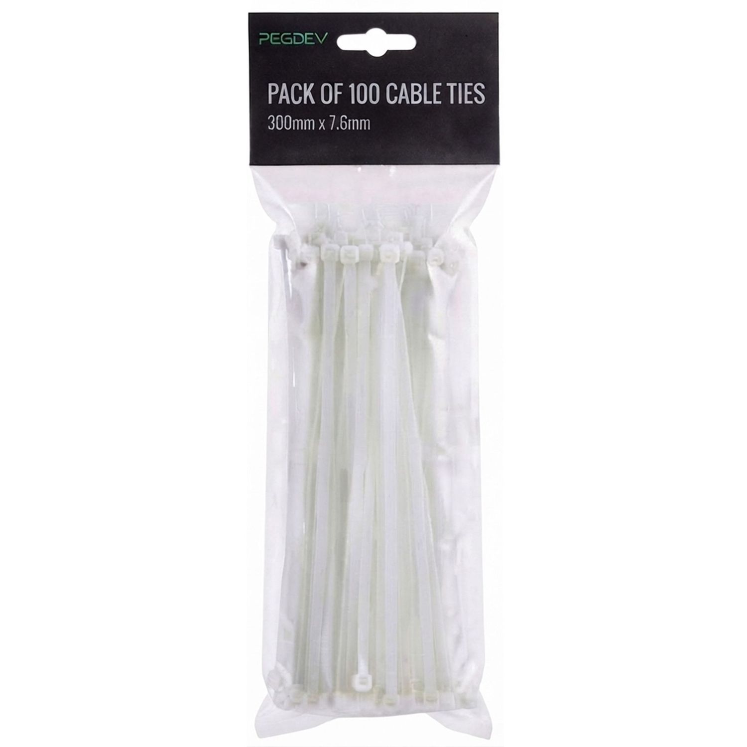 White Heavy Duty Cable Ties 300 x 7.6mm Zip Ties for Cable Management Pack of 100 White Heavy Duty Cable Ties 300 x 7.6mm Zip Ties for Cable Management Pack of 100
