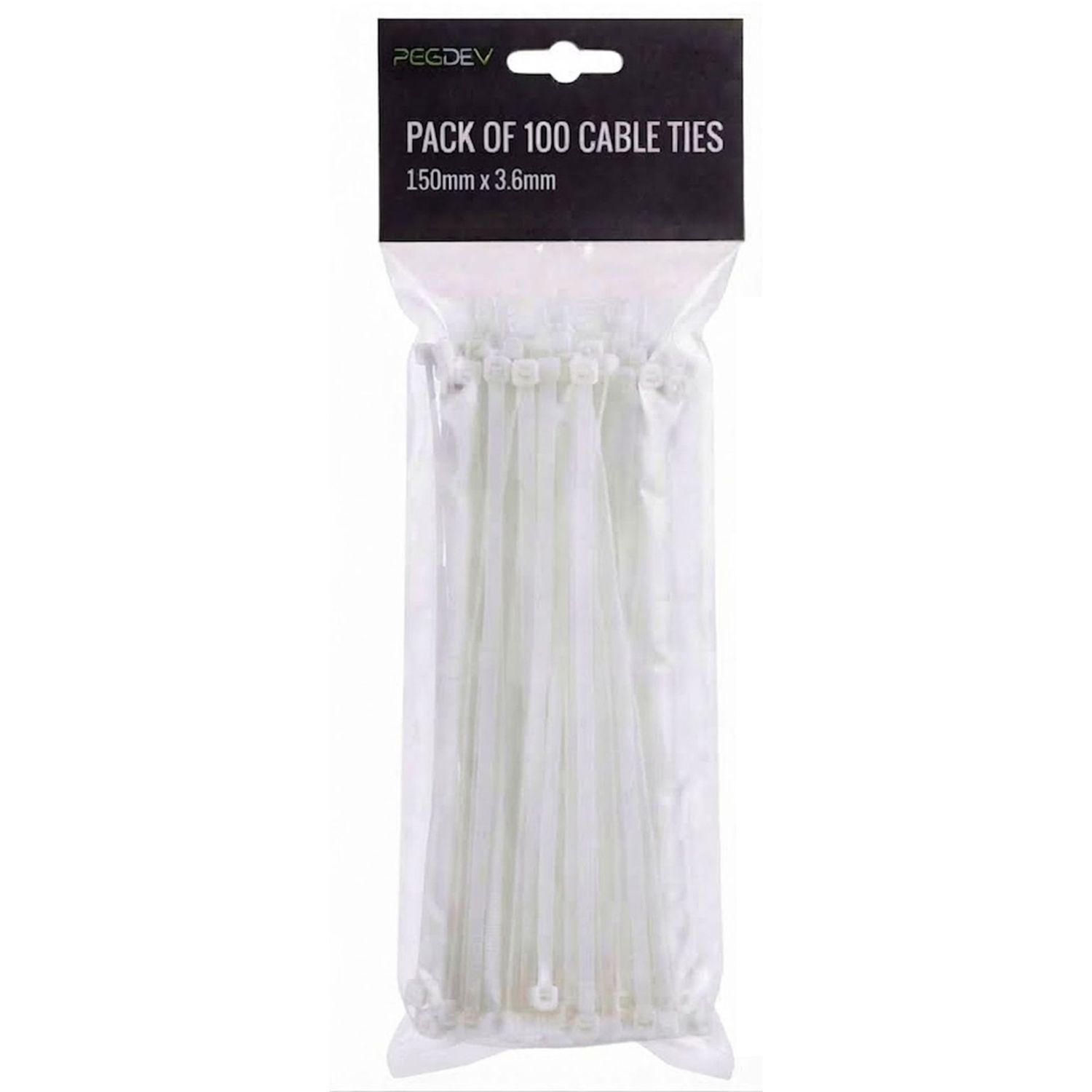 White Cable Ties 150 x 3.6mm Zip Ties for Cable Management DIY Pack of 100 White Cable Ties 150 x 3.6mm Zip Ties for Cable Management DIY Pack of 100