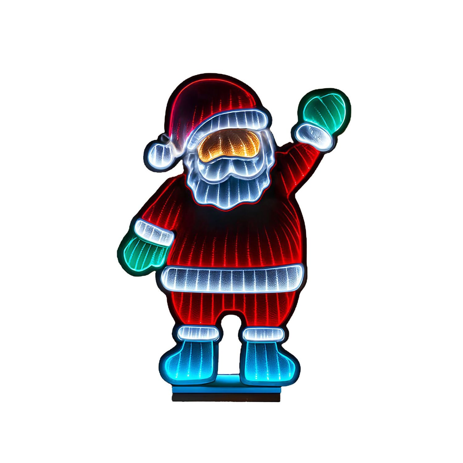 59cm Standing Santa LED Infinity Light Christmas Decoration 59cm Standing Santa LED Infinity Light Christmas Decoration
