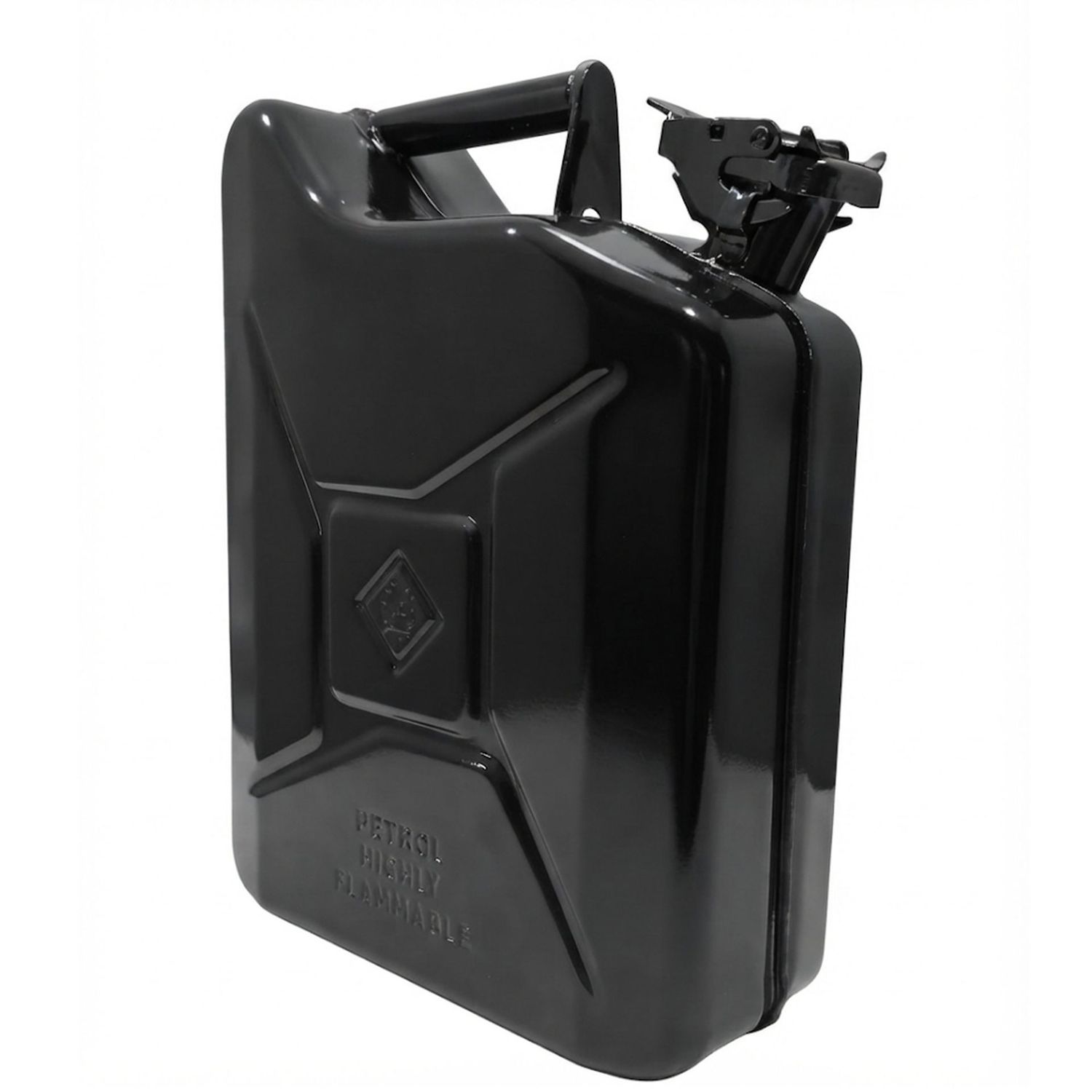 Black Metal Jerry Can 10L UN Certified Fuel Storage Container with Secure Locking Cap and Pouring Spout Black Metal Jerry Can 10L UN Certified Fuel Storage Container with Secure Locking Cap and Pouring Spout