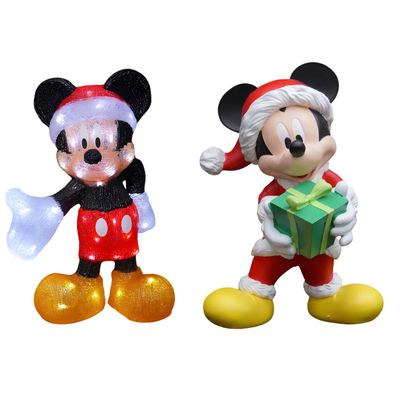 Disney Mickey Mouse 54cm LED & 49cm Santa Christmas Ornament Bundle Disney Mickey Mouse 54cm LED & 49cm Santa Christmas Ornament Bundle