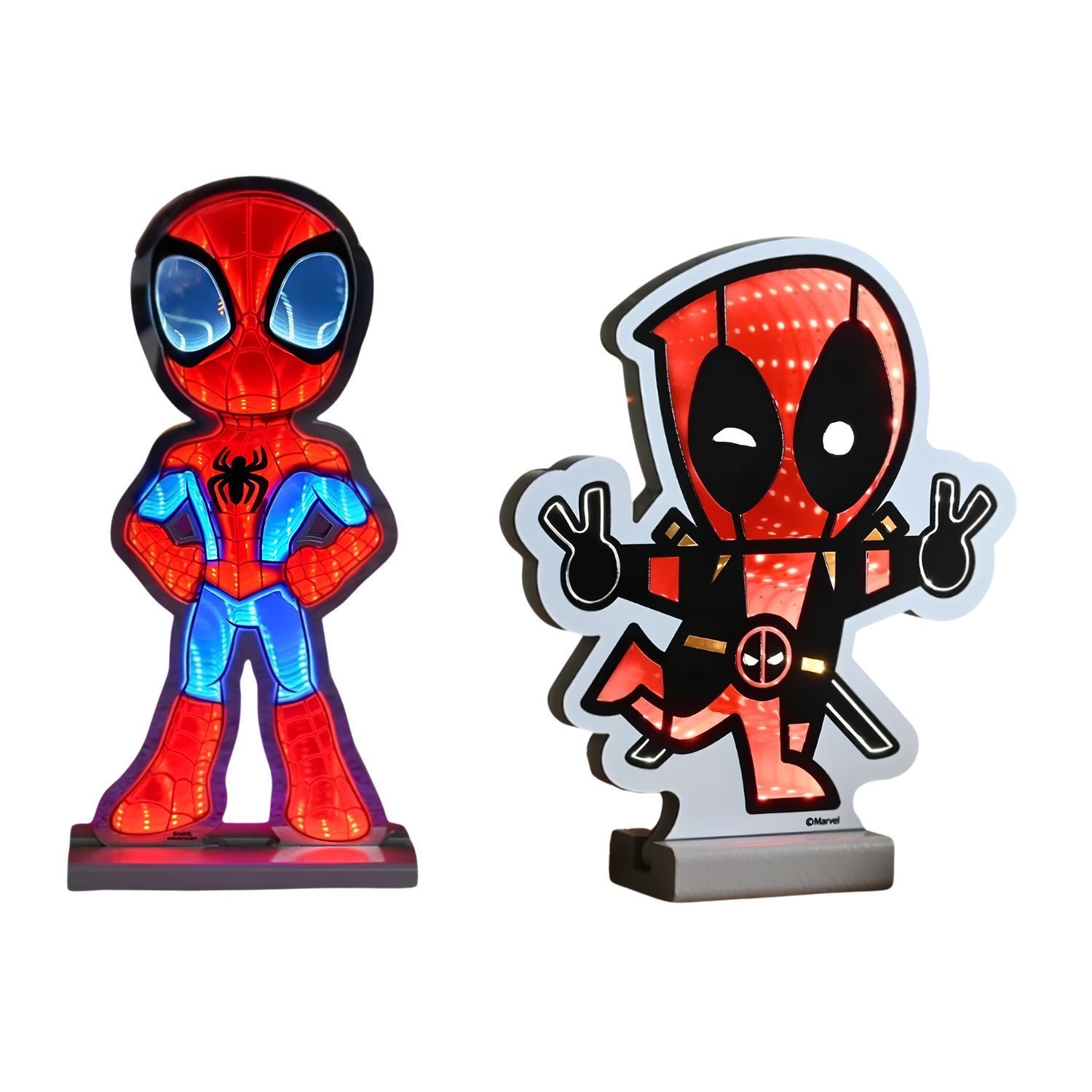 Disney Marvel 20cm Deadpool & 40cm Spider Man Infinity Light Bundle Disney Marvel 20cm Deadpool & 40cm Spider Man Infinity Light Bundle