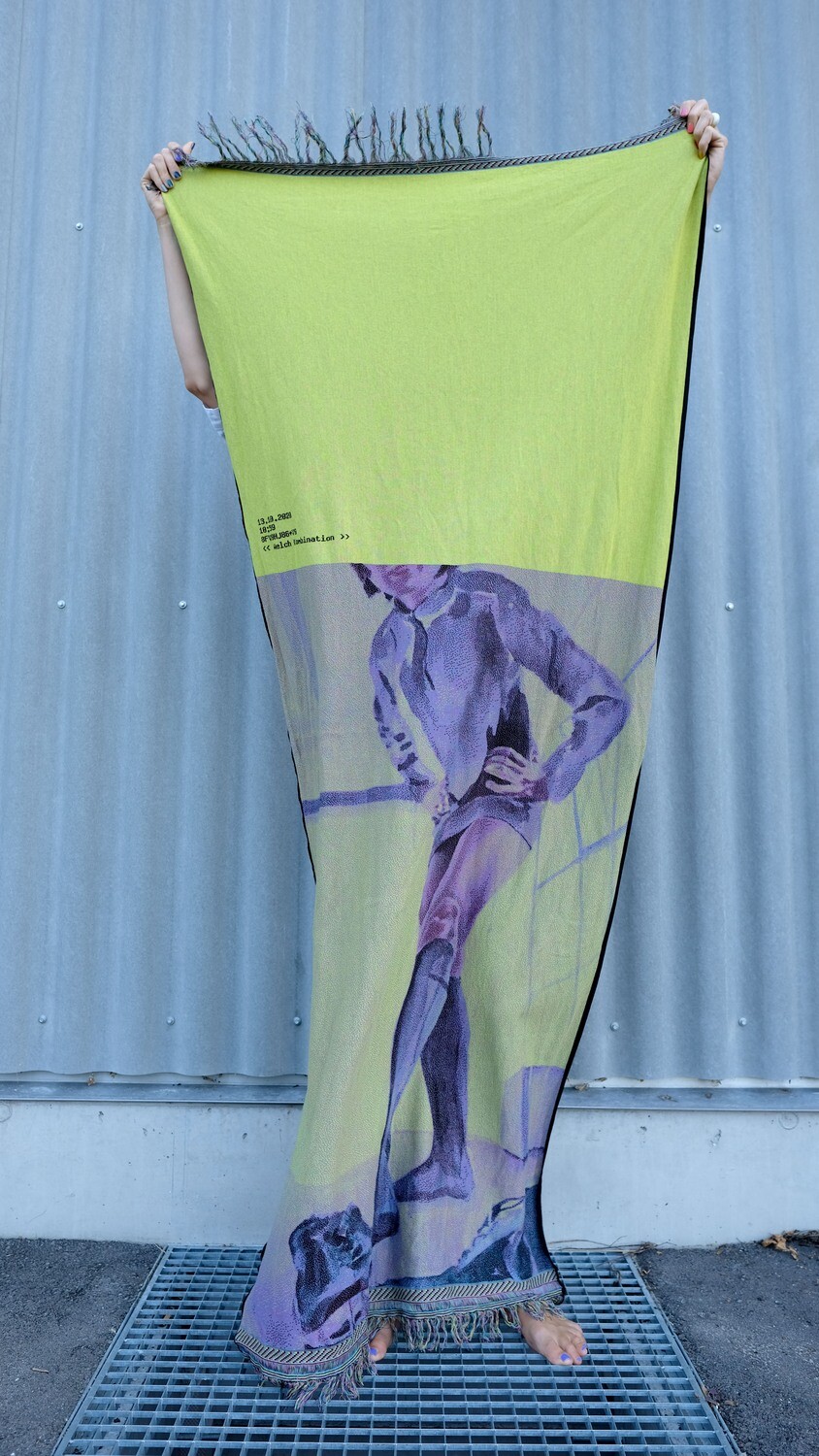 Welch Kombination, 2021, Feinstrick (Baumwolle), 88 x 180cm, 17er Edition