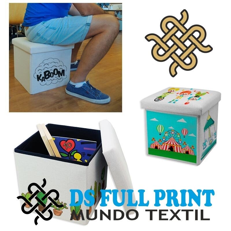 Taburetes plegables de tejido símil lino Taburetes plegables de tejido símil lino