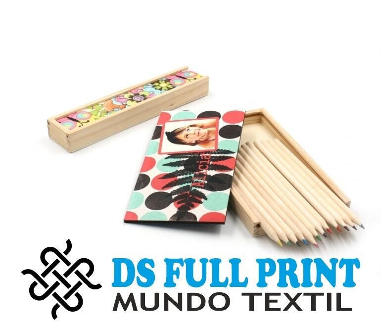 Estuche de madera con lápices de color