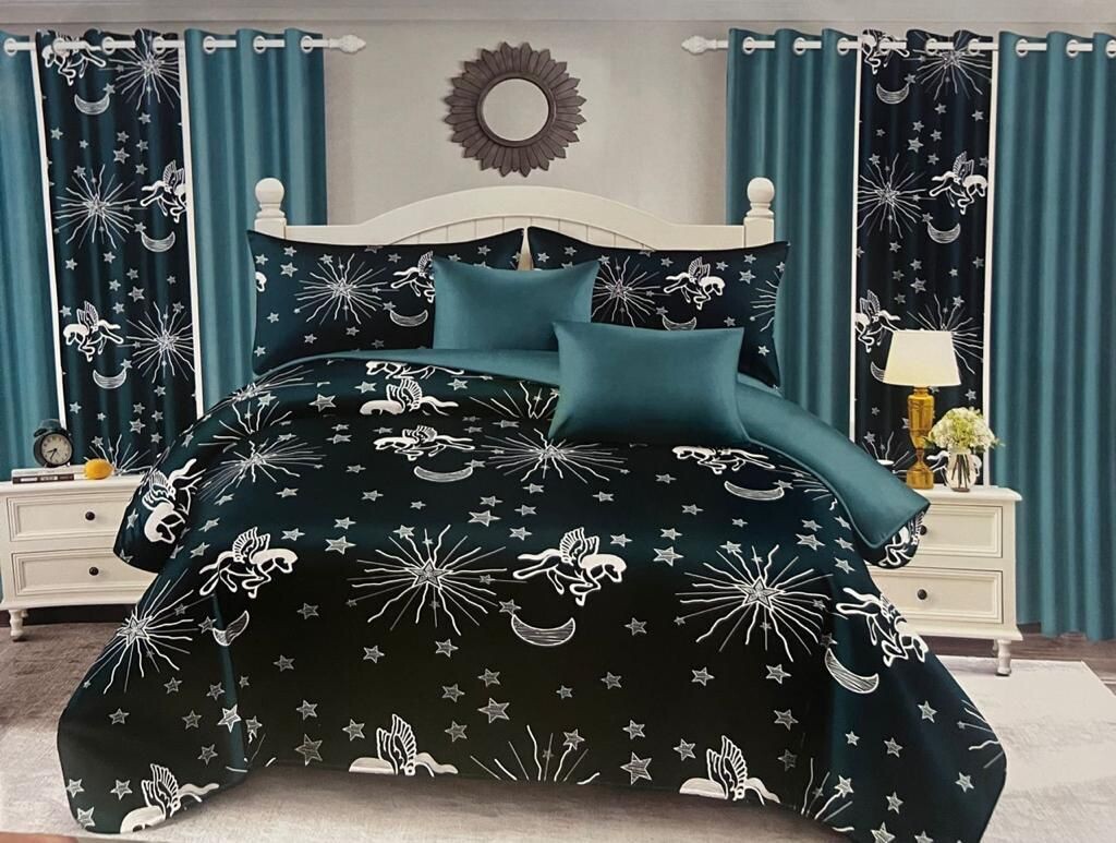 7 PIECE CURTAIN QUILT SET