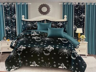 7 PIECE CURTAIN QUILT SET