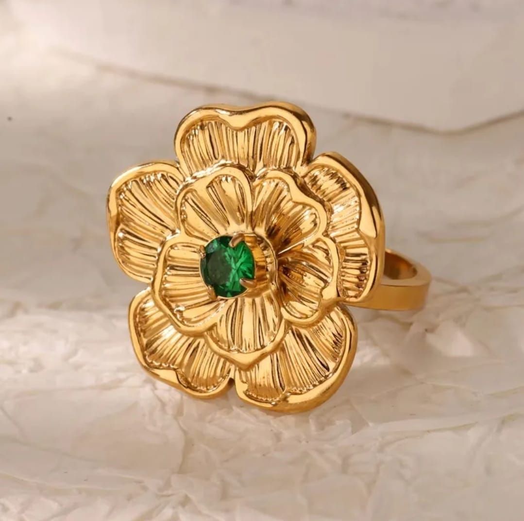 Anel Flor Green