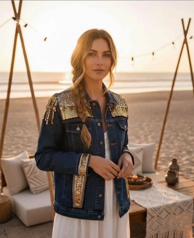 Ethnic denim sweatshirt