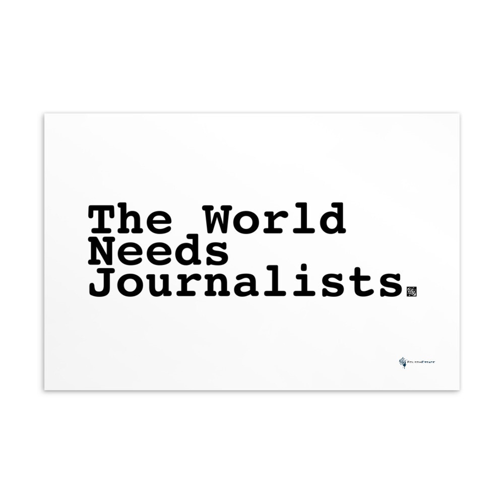'The World Needs Journalists' Postcard