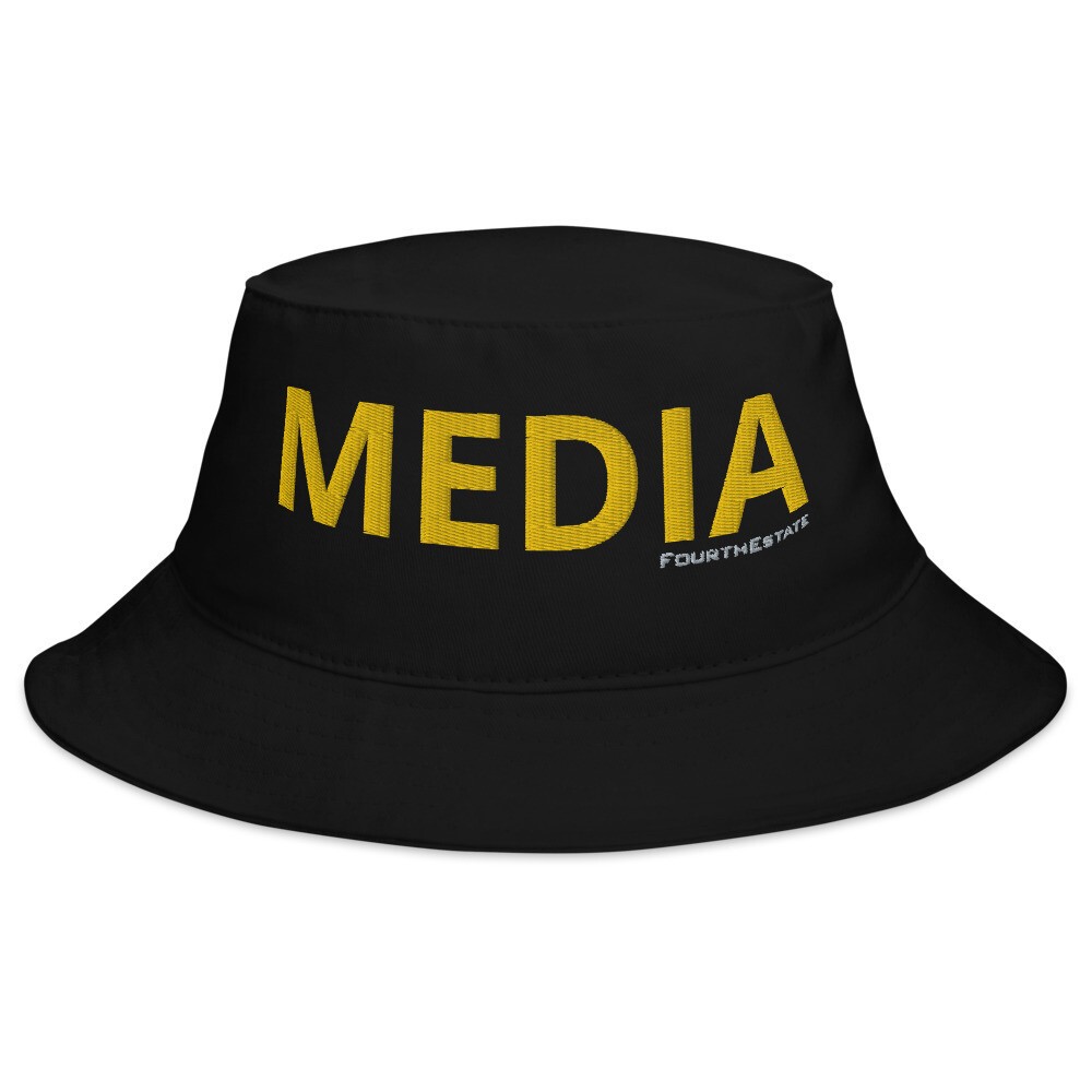 'MEDIA' Yellow Letter Bucket Hat