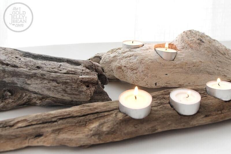 Driftwood Tea Light Candle Holder