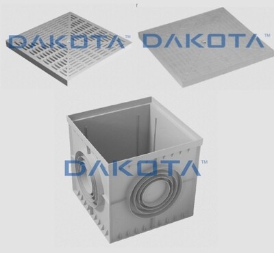 Dakota - Pozzetto con fondo + chiusino o griglia colore grigio