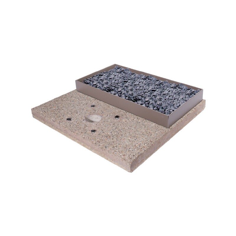 Bel-Fer - 42/BSE/5 Base di cemento con contenitore verniciato per ciottoli