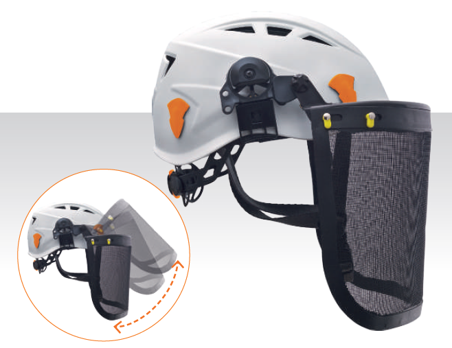 Kapriol Visiera a rete metallica per casco di sicurezza Vertikap