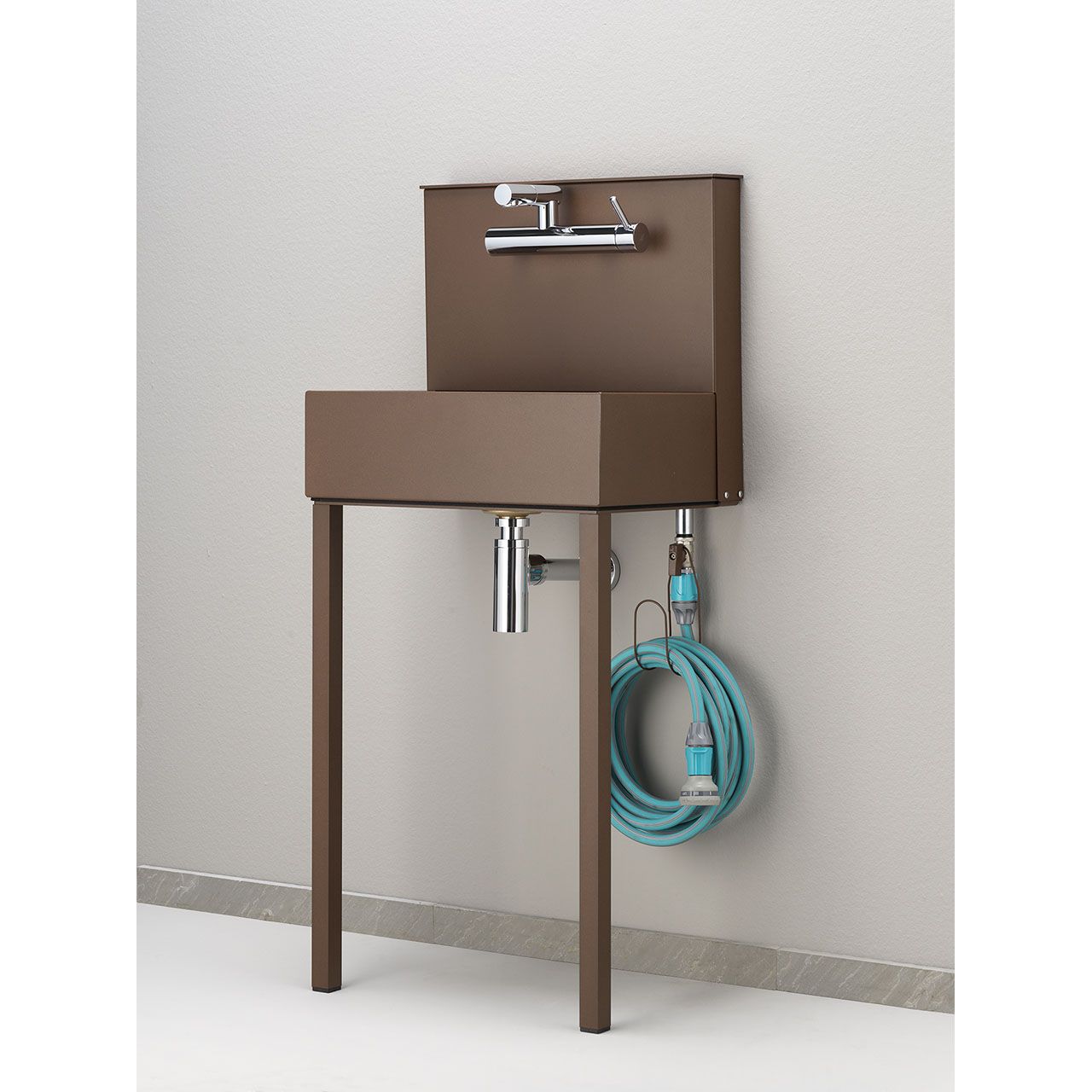 Bel-Fer - 42/PRLM Lavandino a parete con miscelatore, Colore: Ruggine