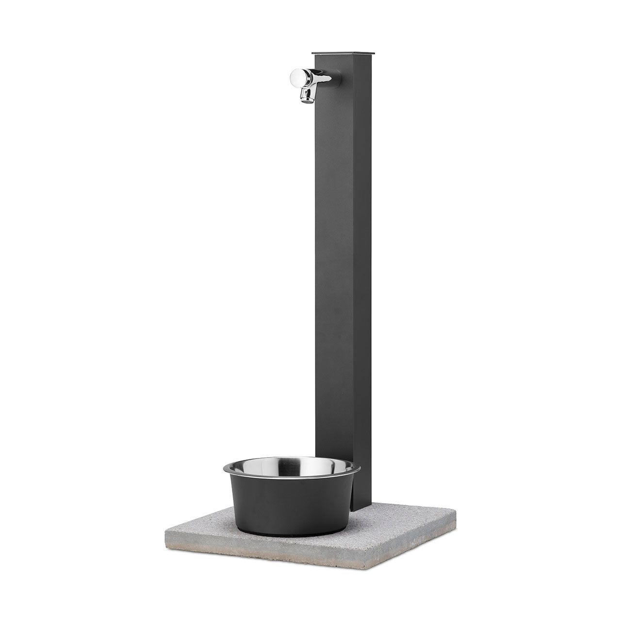 Bel-Fer - Fontana a colonna con base e vaschetta abbeveratoio 42/REX-P, Colore: Antracite
